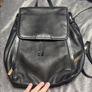 Michael Kors Black Textured Backpack